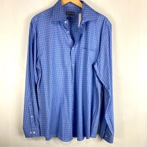 Michael Kors Men's Button Up Down Dress Shirt Top Regular Fit Plaid Large 16 NWT